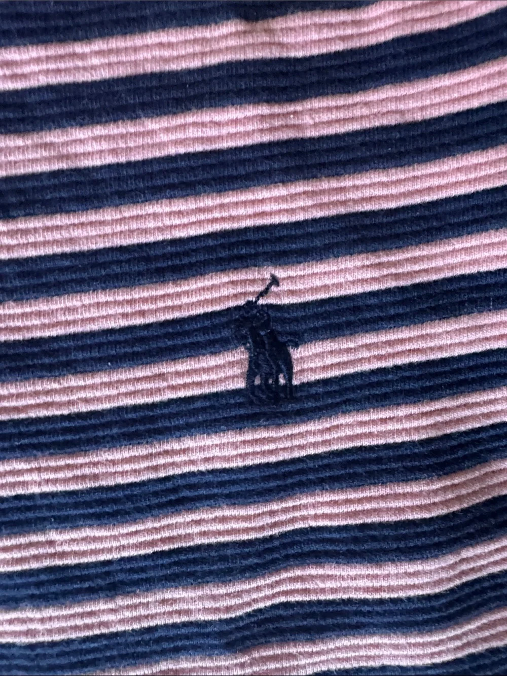 Polo by Ralph Lauren Pink and Navy Striped Knit Girls' Dress size  L (12-14)